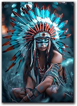 Amazon.co.jp: ネイティブアメリカンの装飾絵画、インディアン